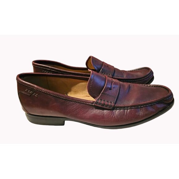 Florsheim Burgundy Leather Slip On Penny Loafer Moc Toe Dress Shoes Men's 12D US - Picture 5 of 12